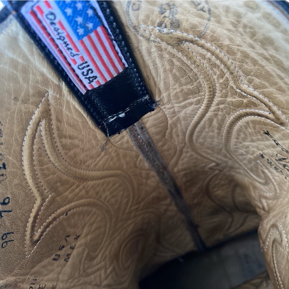 Los Altos Black Animal Textured Leather Cowboy Boots - Picture 3 of 10